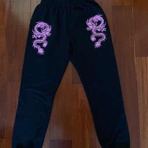 Adika neon pink dragon sweatpants/ joggers